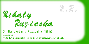 mihaly ruzicska business card